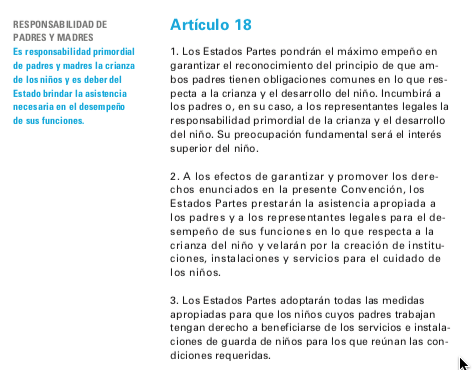 Artículo 18 de la Convención de los Derechos del Niño