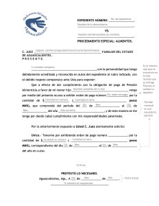 Escrito pago de pensión