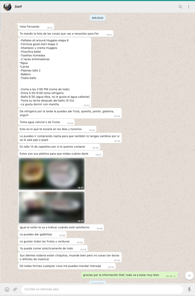 Captura de pantalla del mensaje